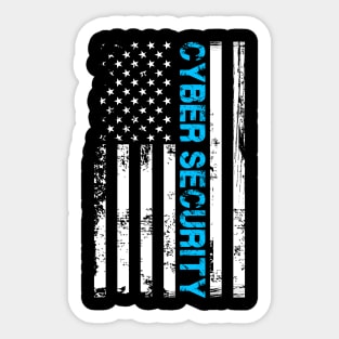 Cybersecurity US Flag Tech Security Sticker